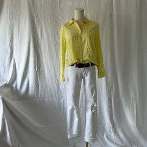 Talbots Petite Medium Yellow Gingham Button-Down Shirt – Never Worn